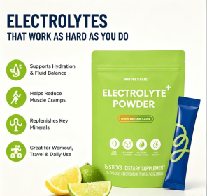 Zero Sugar Electrolyte Powder Sticks, Lemon Lime Flavor 15 Count Dietary Supplement