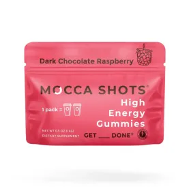 Mocca Shots Energy Gummies with Caffeine 12-Pack (Flavor: Dark Chocolate Raspberry)